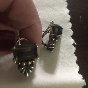 Lagos Smokey quartz earrings